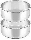 HaWare Deep Cake Tin Set of 2, 9.5 inch Stainless Steel Round Cake Pan for Ba...