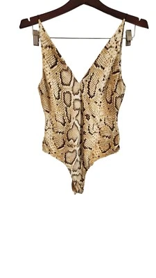 ASTR The Label Bodysuit Women's Size S Multicolor Snake Print Polyester Stretch - Image 1 of 4