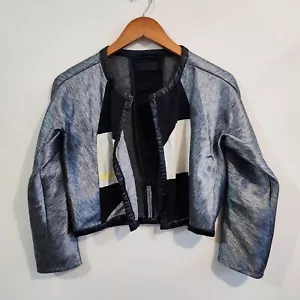 NICOLA FINETTI Label Women Open Front Smart Cocktail Formal Blazer Jacket Size 6 - Picture 1 of 9