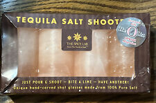 4 Spice Lab Shot Glasses Tequila Salt Shooters Pure Pink Himalayan Salt