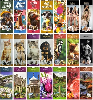 2026 Super Slim Month to View Spiral Bound Hanging Wall Calendar Home Office - Image 1 of 4