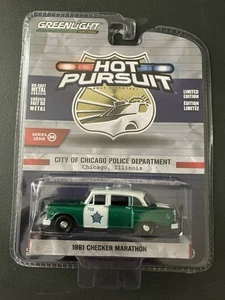 GREENLIGHT HOT INSEGUIMENTO 1961 DACKER MARATHON CHICAGO ILLINOIS AUTO DELLA POLIZIA - Foto 1 di 3