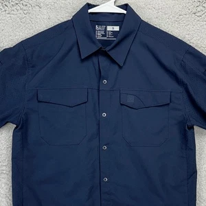 5.11 Tactical Adult Mens Snap Button Up Shirt Small Blue Flap Pockets Workwear - Picture 1 of 9