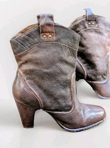 Botas Born Para Mujer 9 Medio Pantorrilla Cuero Marrón Informales Tacón Occidental W6379 - Imagen 1 de 11