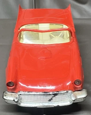 Vintage Diecast 1957 Ford Thunderbird T-Bird AMT Friction Dealer Promo Car Red - Image 1 of 4