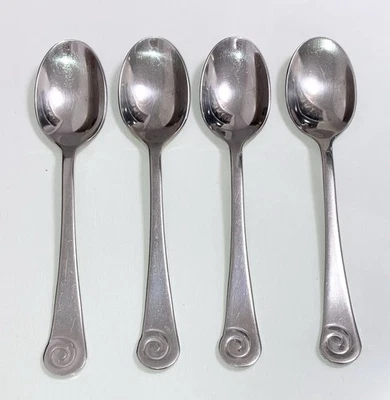 Juego de 4 cucharas de acero inoxidable Robert Welch Ammonite 18/10 - 7,5" Foto 1 de 3