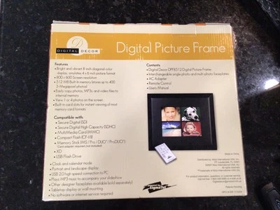 Digital Decor Digit 8" Photo Frame Black Frame DPF8512 NEW in BOX  512MB Memory - Image 1 of 4