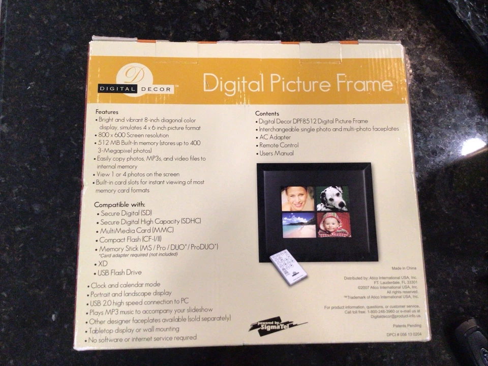 Digital Decor Digit 8" Photo Frame Black Frame DPF8512 NEW in BOX  512MB Memory - Image 1 of 4
