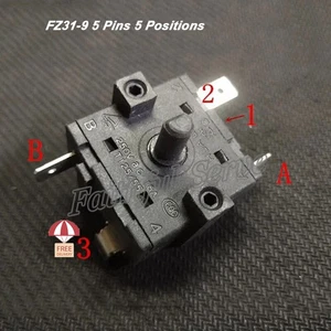 Interruptor de selección de función de horno eléctrico HUALILAI FZ31-9 5 pines 5 posiciones EE. UU. - Imagen 1 de 7
