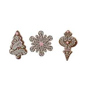 Gingerbread Sweet Shoppe Set di 3 Biscotti di Pan di Zenzero Assortiti Ornamenti - Foto 1 di 3