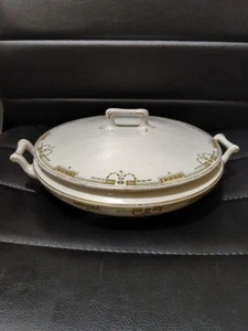 Antique 9" Covered WH Grindley Rivera Pattern Covered Bowl England - Picture 1 of 6