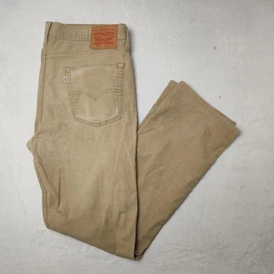 Брюки мужские Levis 514 36x32 желтовато-коричневые вельветовые прямые эластичные джинсы повседневные - Изображение 1 из 4