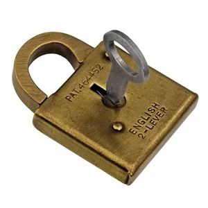 Vintage PADLOCK 1937 PATENT 464452 Brass Tourtel (Padmore & Beddoes) - ref.P732 - Picture 1 of 8