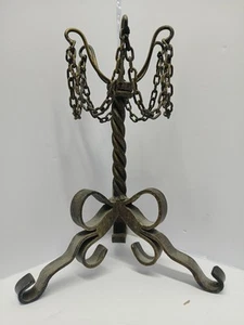 1 MCM VINTAGE 6 ARM GOTHIC CANDLE HOLDER TWISTED CAST IRON  - Picture 1 of 11