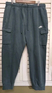 Pantaloni Nike Uomo 3XL Alto Pile Club Jogger Gamba Conica Tempo Libero Palestra Terquois - Foto 1 di 13