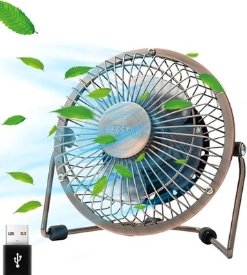 BEESTAR 4 Inch Desk Small Fan,Usb Mini Fan with Metal Construction,Powerful U... - Image 1 of 4
