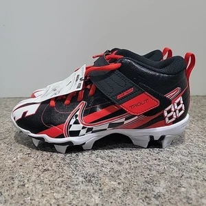 SIZE 5.5Y Nike Force Trout 7 GS Black Challenge Red Customizable Baseball Cleats - Picture 1 of 8