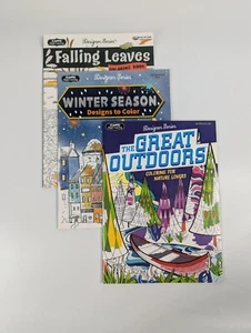 Kappa Adult Coloring Books Falling Leaves, Winter Season and The Great Outdoors - Picture 1 of 4