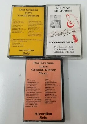 Don Grzanna Accordion German Memories Dinner Music Set of 3 Cassettes - Image 1 of 4