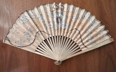 Antique Wood Rod Hand Fan - Image 1 of 4