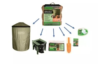 Portable Camp Privacy Shelter Pop-Up Toilet Tent Kit Outdoor Camping | 300 lbs. - Image 1 of 4