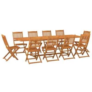11-Piece Garden Dining Set Acacia Wood Timber Outdoor Patio Lounge Furniture - Picture 1 of 13