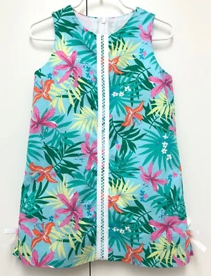 Vestido recto Florence Eiseman clásico multicolor floral de algodón para niñas - talla 4T Foto 1 de 4