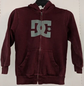 DC SHOES Little Boys 6 Burgundy Fleece Hoodie Jacket M Medium  - Picture 1 of 2