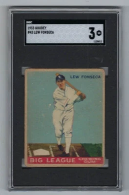 1933 Goudey baseball card #43 Lew Fonseca Chicago White Sox graded SGC 3 - Image 1 of 2