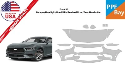 Комплект предварительно нарезанной передней защитной пленки для Ford Mustang Ecoboost 2024-2025 PPF - Изображение 1 из 4