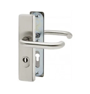 Schutzbeschlag mit Kernziehschutz Korridor Drücker/Drücker 72/8mm Edelstahl look - Bild 1 von 5