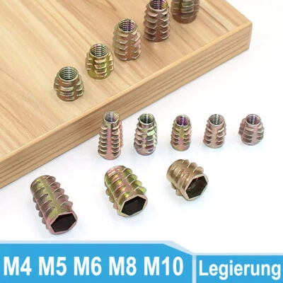 Einschraubmuttern Einschraubmuffen Eindrehmuffen M4 M5 M6 M8 M10 Innensechskant - Bild 1 von 4