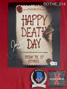 Jessica Rothe foto autografata firmata 8x10 albero Happy Death Day Beckett COA - Foto 1 di 4