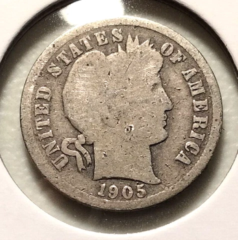 1905 O  Barber Dime - KM#113 - .900 Silver -  (INV#7678) Combined Shipping Cover