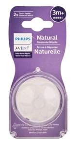 Philips Avent Natural Response Nipple Flow 4 biberon 3M+ 2 ct. venditore USA - Foto 1 di 1