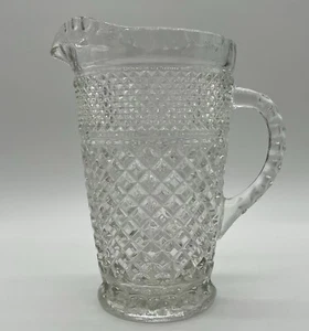 Vintage Anchor Hocking Glass Pitcher 64 oz Clear Glass Pitcher MCM Juice Pitcher - Picture 1 of 15