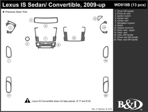 LEXUS IS CONVERTIBLE 2009 2010 2011 DASH TRIM KIT b - Bild 1 von 1