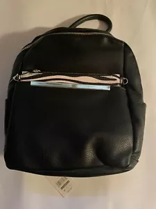 Zaino nero in ecopelle con pochette tracolla stampa zebrata rimovibile - Foto 1 di 9