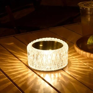 Portable Crystal LED Table Lamp, 3-Levels Brightness Desk Lamp, 3 Color Touch - Picture 1 of 5