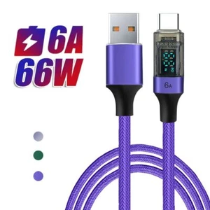 Digital Display 6A USB C Cable for Xiaomi/Samsung/OPPO Laptop - Picture 1 of 11