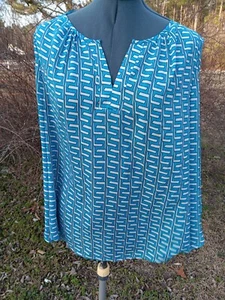 KAARI BLUE Aqua Blue Open Sleeve Women's Top L - Picture 1 of 6