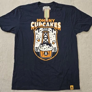 NWT Johnny Cupcakes Graphic T Shirt Men's XL Oil Rig Spill Navy Blue Cotton - Picture 1 of 6