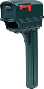Gentry Large Capacity Double-Walled Plastic Green, All-In-One Mailbox & Post Com - Picture 1 of 4