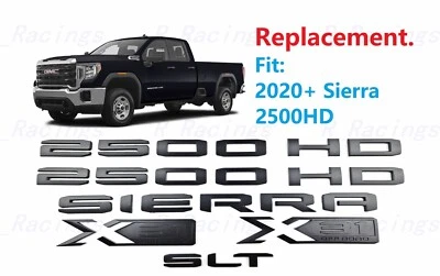 6 PIEZAS Puerta Negra Mate 2500HD Trasera Sierra SLT Cama X31 Emblemas 2020+ Sierra 2500HD Foto 1 de 4