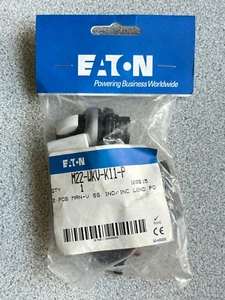 NEW EATON M22-WKV-K11-P 2 POSITION SELECTOR SWITCH Maintained 1NO/1NC w/ legends - Picture 1 of 3