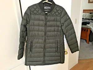 Michael Kors Packable Down Puffer Coat Olive Color Size L Lightweight - Picture 1 of 13