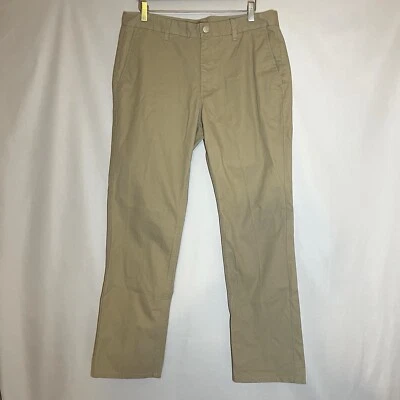 Bonobos Mens Pants 34x30 Slim Straight Plaid Pockets Chino Beige Khaki Casual - Image 1 of 4