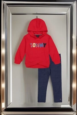 Conjunto de Pantalones Tommy Hilfiger Niñas Nuevo con Etiquetas Sudadera Bordado Logo 3T Lazo Libre Foto 1 de 2