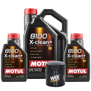 7L Motul 8100 X-CLEAN + 5W30 Wix Filter Motor Oil Change Kit API SN/CF - Picture 1 of 1