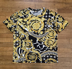 Versace kurzärmeliges Shirt Medusa Barock schwarz/gold L authentisch Made in Italy